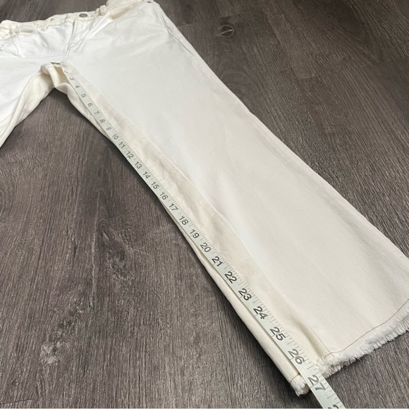 Frame Le High Straight Blanc Multi Ivory Beige Denim Jeans (6) - Picture 9 of 12